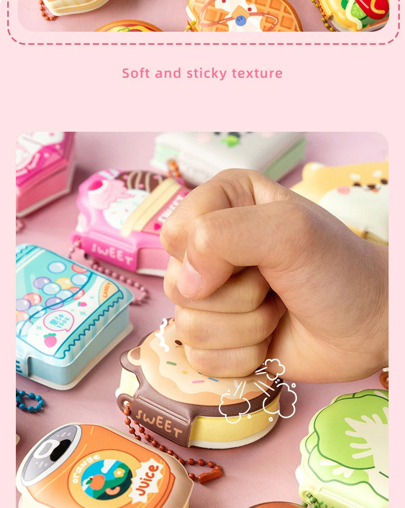 4 Pcs Mini Cute Cartoon Memo Pad Game Console Vegetable Bread Shape Sticky Note Portable Message Book Pendant Book
