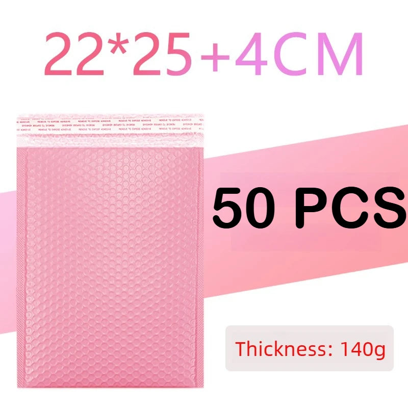 100/1 PCS Pink Poly Bubble Mailers Padded Envelopes Self Seal Padded Envelopes Gift Bags Packaging Envelope School Supplies