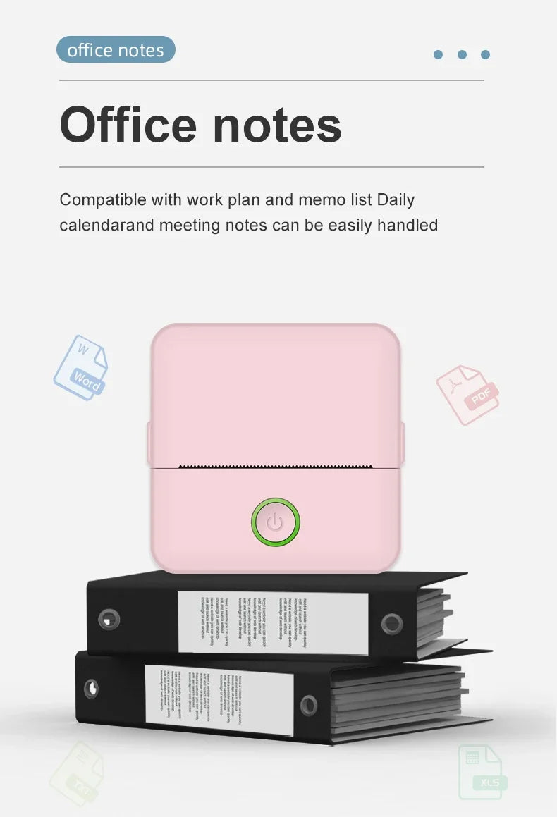 Mini Portabl Printer Inkless Sticker Maker, Free Cut Small Pocket Printer, Portable Thermal Printer for Photo Journal Notes Memo