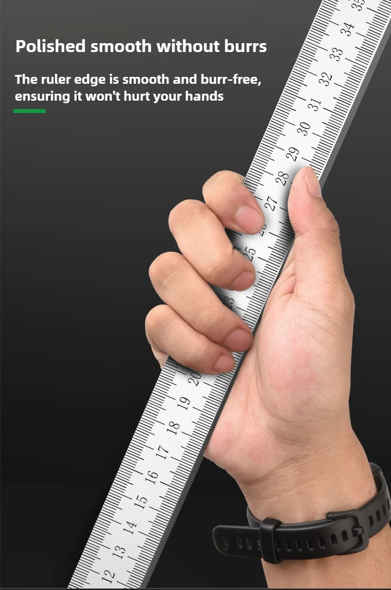 Portable Stainless Steel Metal Straight Ruler Precision Double Sided Precision Measuring Tool Scale Metric Ruler Accessories
