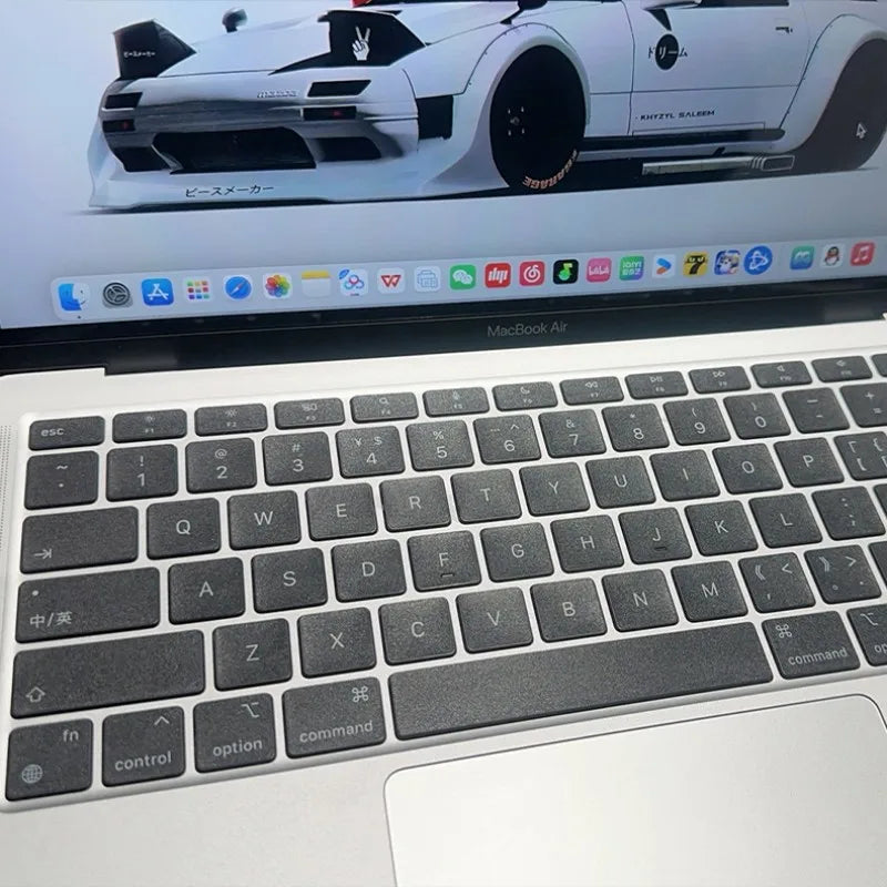 (Us American Style) Frosted Transparent White Mbp Keyboard Sticker Compatible with 13- 16inch MacBook Air/Pro Key Sticker Translucent Film to Prevent Keyboard Oiling