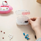 Sanrios Mini Pill Box Anime Figures Hellokitty Portable Pill Case Medication Organizer Cute Mymelody Cartoon Daily Dose Box Gift