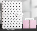 New A5 PU Leather Binder Cover with Magnetic Buckle Closure, 6 Ring Personal Notebook for Organizing Planner, Photo Card Sleeves