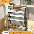 Desk File Organizer Mesh 5-Tier, Hanging Wall Mount Document Organization Stand, Desktop Vertical Mail Paper Folder Holder Rack