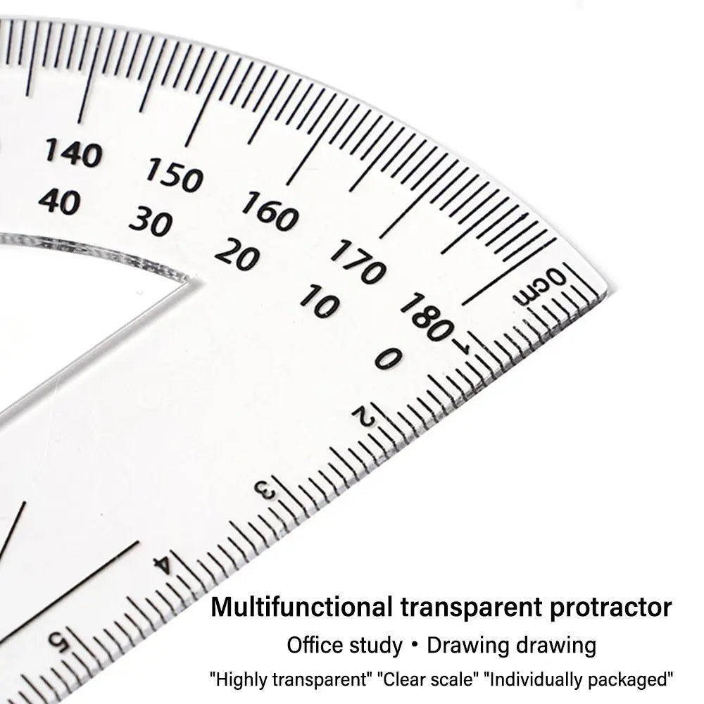 Plastic Set Square Professional With Handle Drafting Tools Scale Ruler Geometry Transparent Angle Protractor School Office