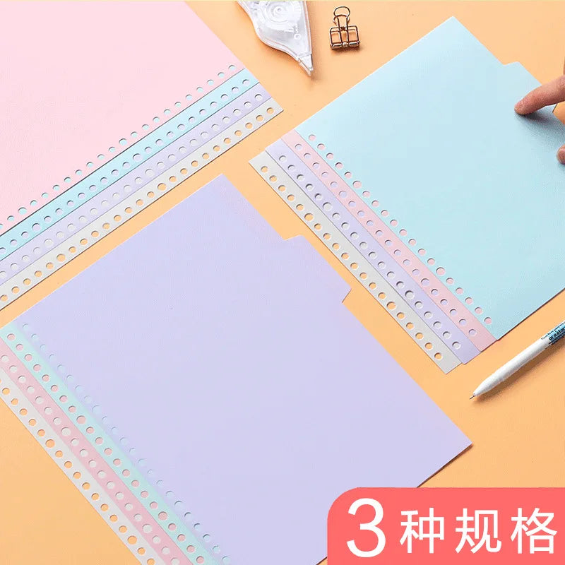 Notebook 4-color Plastic Pp Classification Page B5 Workbook Partition Page A5 Loose-leaf Coil Book Index Tab