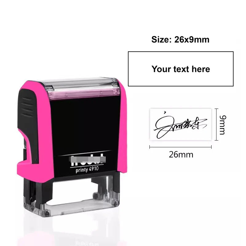 Customizable Self-Inking Rectangular Personalized Name Signature Laser Engraved Rubber Stamp