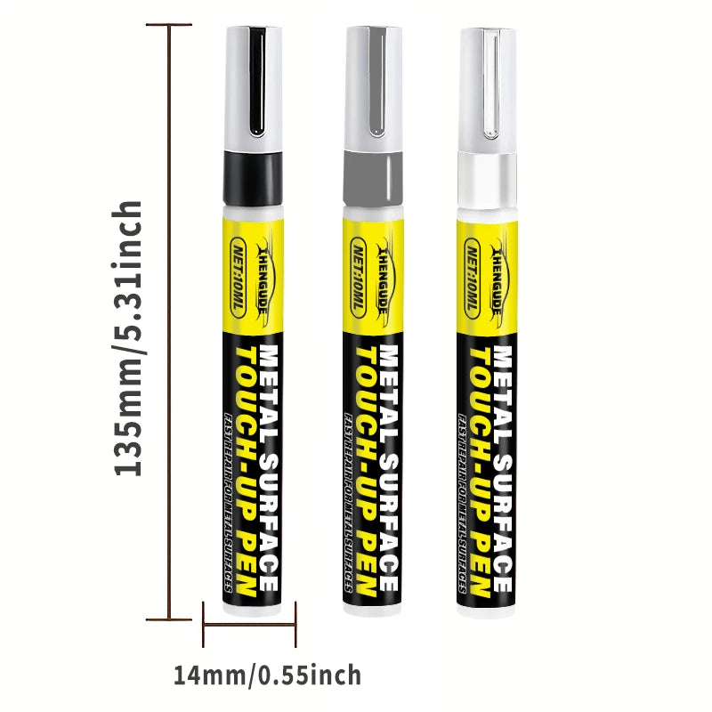 Metal Touch-Up Pen - Scratch Repair for Faucet Paint Surfaces, Paint Restoration for Bathrooms and Kitchens, Black, White, and Gray Touch-Up Pens, Suitable for Faucets, Door Handles, Sinks, Bathtubs, Towel Racks, Toilets, Sho