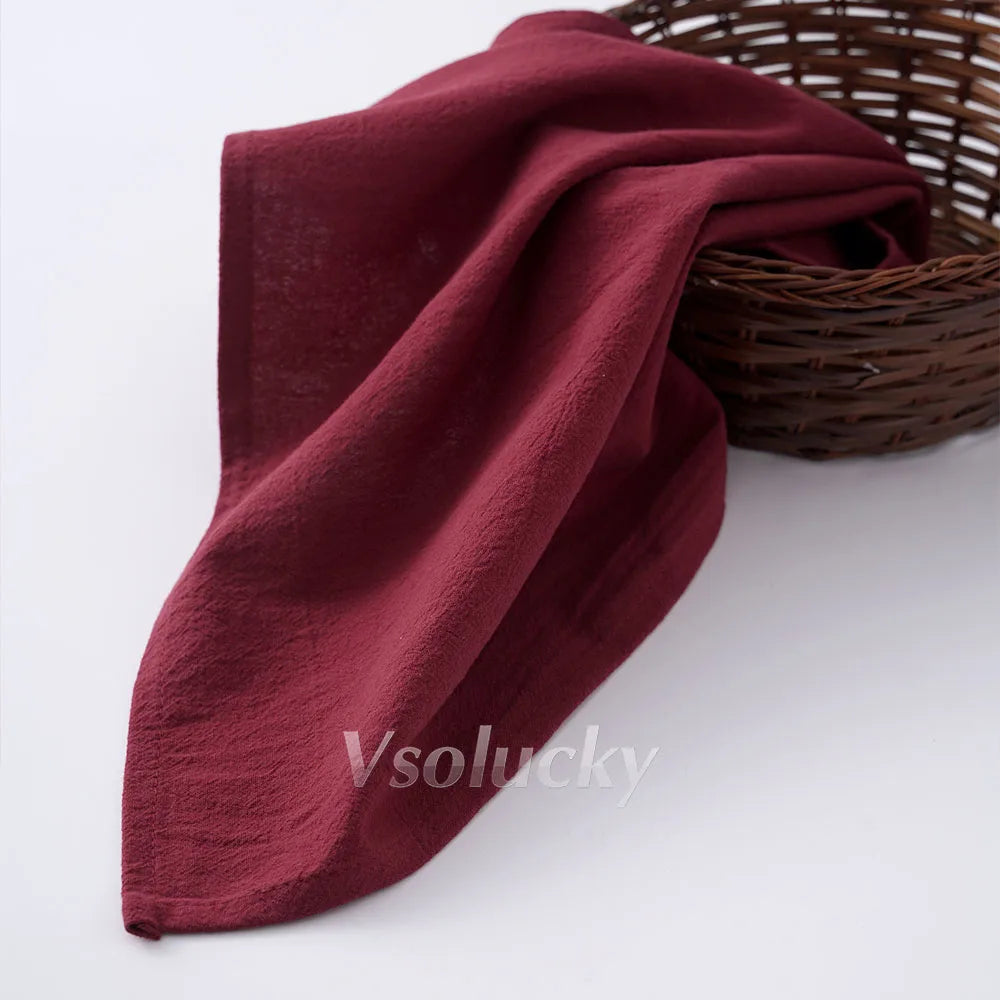 Cloth Napkin 40x40cm Washed Cotton Plain Washed Cotton Soft Rustic Table Napkin for Wedding Christmas Party Daily Family Meals