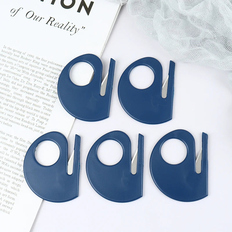 2Pcs/Lot Plastic Mini Letter Opener Letter Mail Envelope Opener Safety Paper Guarded Cutter Blade Office Equipment