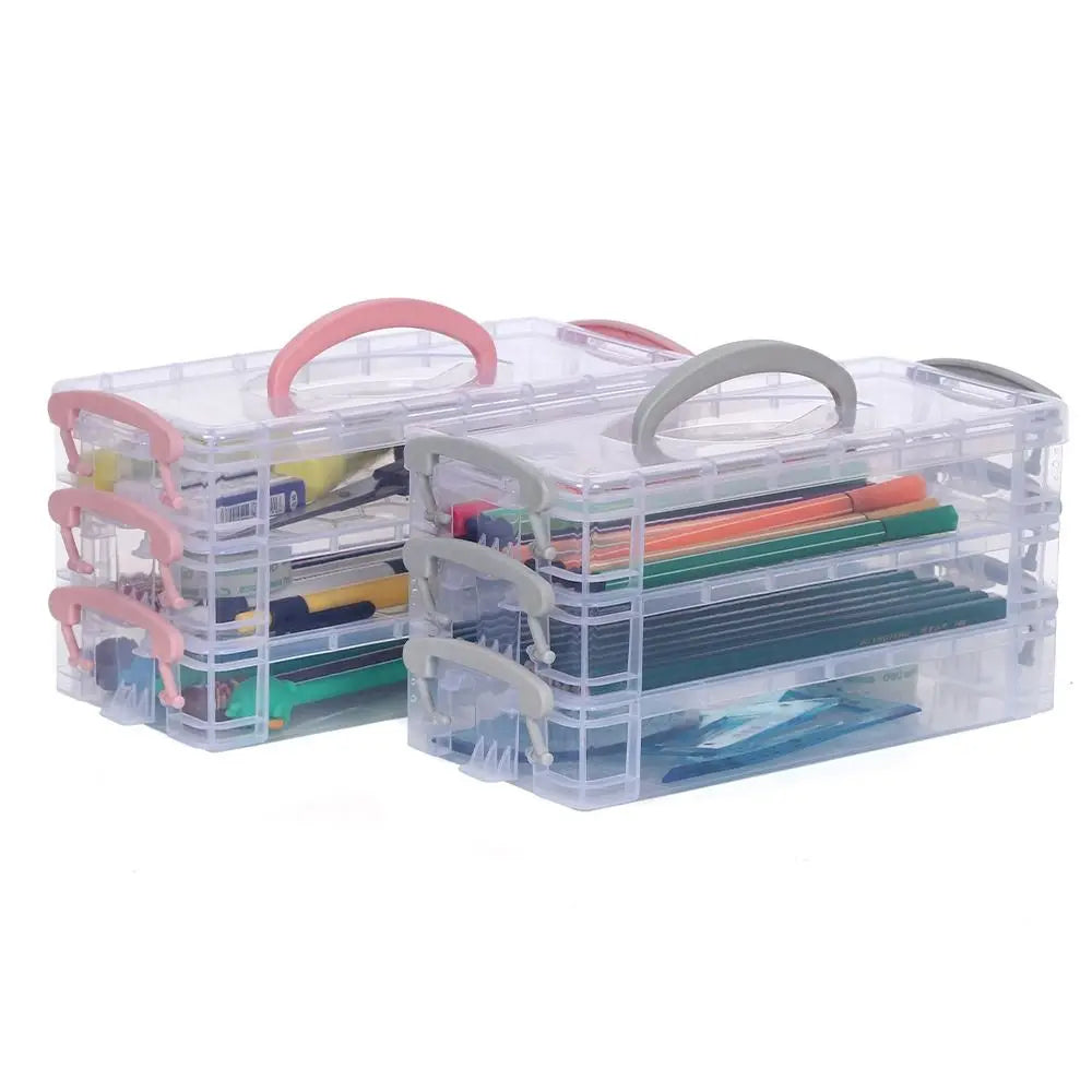 3/6-layer Paintbrush Box Watercolor Detachable Pen Storage Box Color Multi-function Stationery Organizer School Supplies