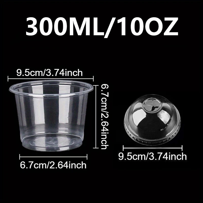 50PCS Disposable Clear Plastic Pudding Cups with Lids Tiramisu Dessert Cupsfor Baking Party Supplies Jelly Yogurt Container