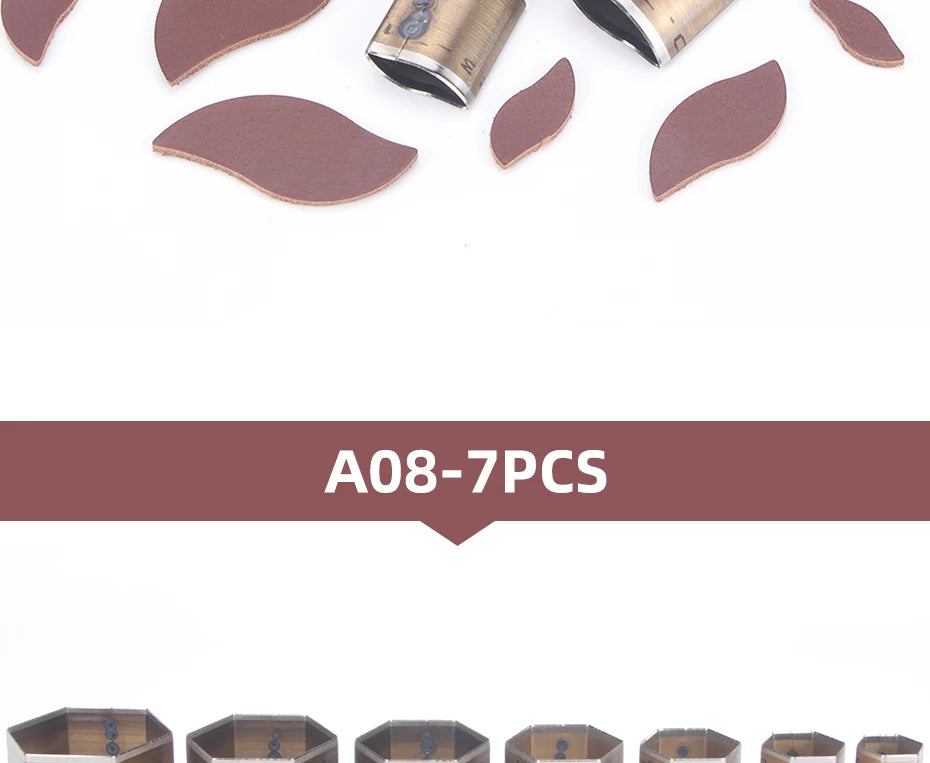 7Pcs Leather Die Cutter Hollow Punching Tool Cutting Mold Punching Die Set for Handmade DIY Leather Craft 20/25/30/35/40/45/50mm