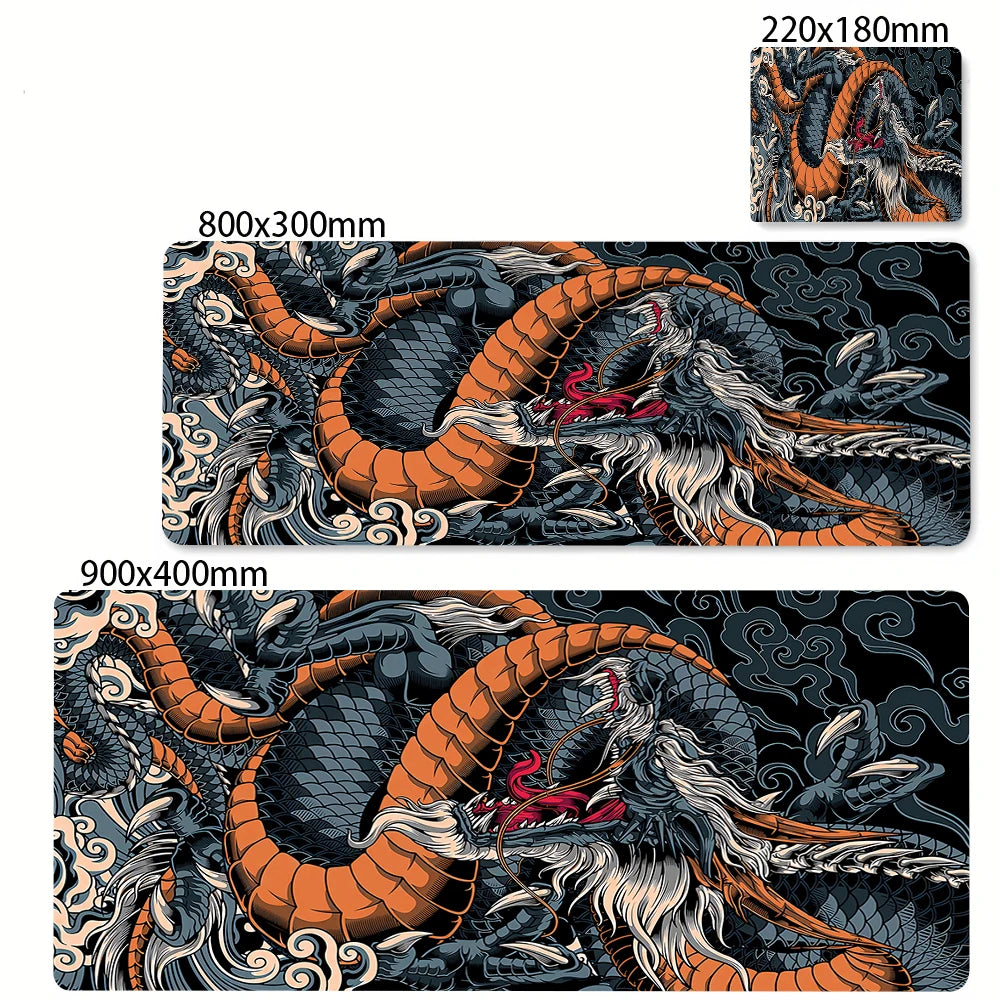 Black and White Dragon Large Mouse Mat Gaming Mousepad Big Rubber Base Mouse Pad Purple Deskpad Eyboard Mats Mousepads 400x900