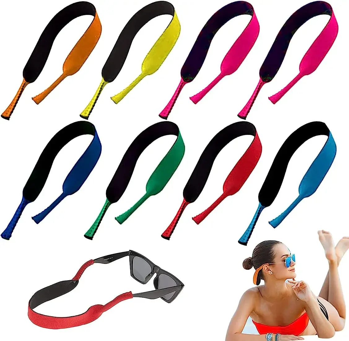 1Pc Floating Glasses Sunglasses Stretchy Band Strap Belt Cord Holder Neoprene Sunglasses Eyeglass Band Floater Cord 42*2cm
