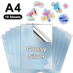 10 Sheets A4 Holographic Printable Vinyl Sticker Paper Waterproof Self-adhesive Rainbow Laser Inkjet Stickers For Inkjet Printer