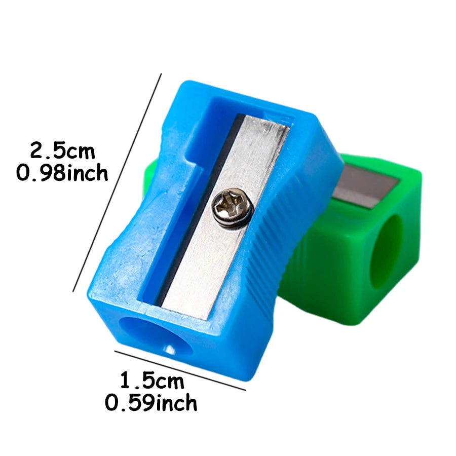 50/100pcs 2.5cm Mini Color Pencil Sharpener Curved Anti-slip Design Plastic Square Pencil Sharpener School Reward Stationery ﻿