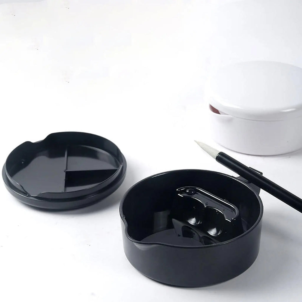 Calligraphy Inkstone with Cover Students Supplies for Chinese Japanese Writing Inkstone Professional Ink Plate Ink Well Dish