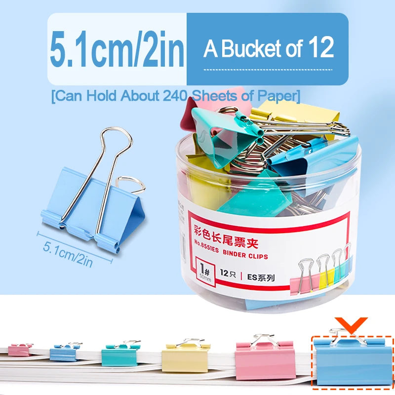 Long Tail Clip Colored Ticket Clip Tailcoat Clip Test Paper File Ticket Clip 1-6 # Size Book Clip Stationery
