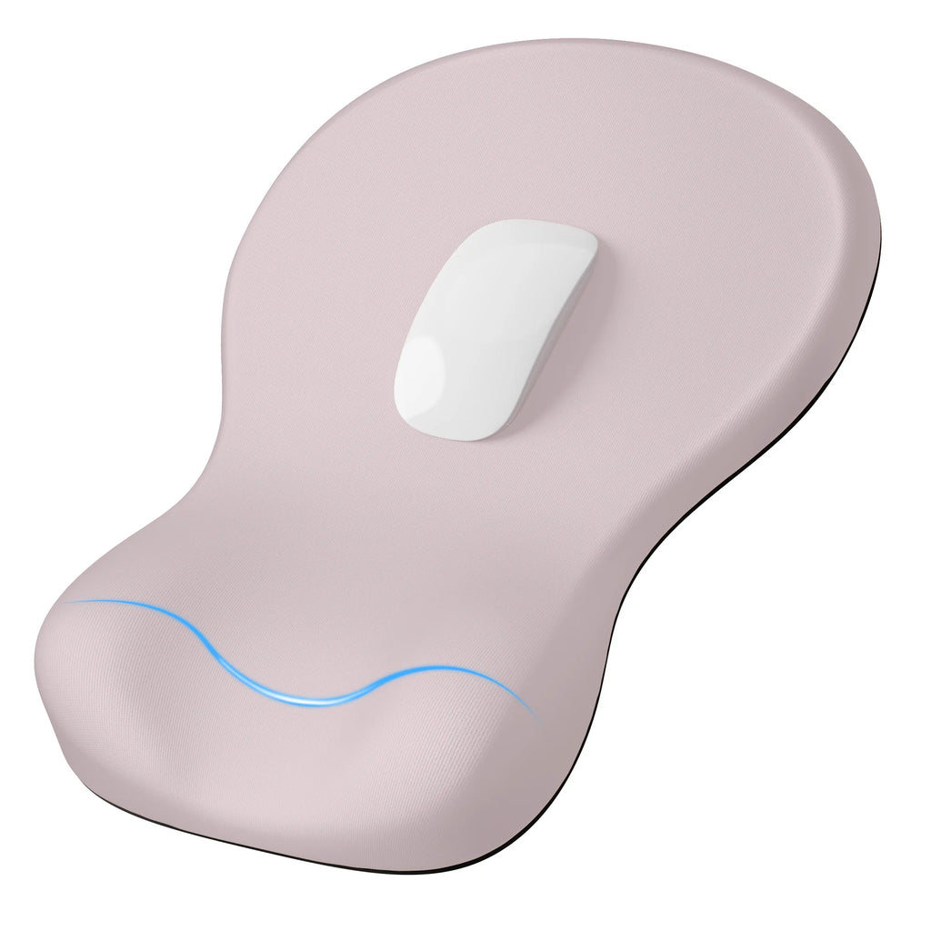Ergonomic Mouse Pad with Wrist Rest, Black Mousepad with Wrist Support, Non-Slip Hard Base Mouse Pads, Portable for Office/Home