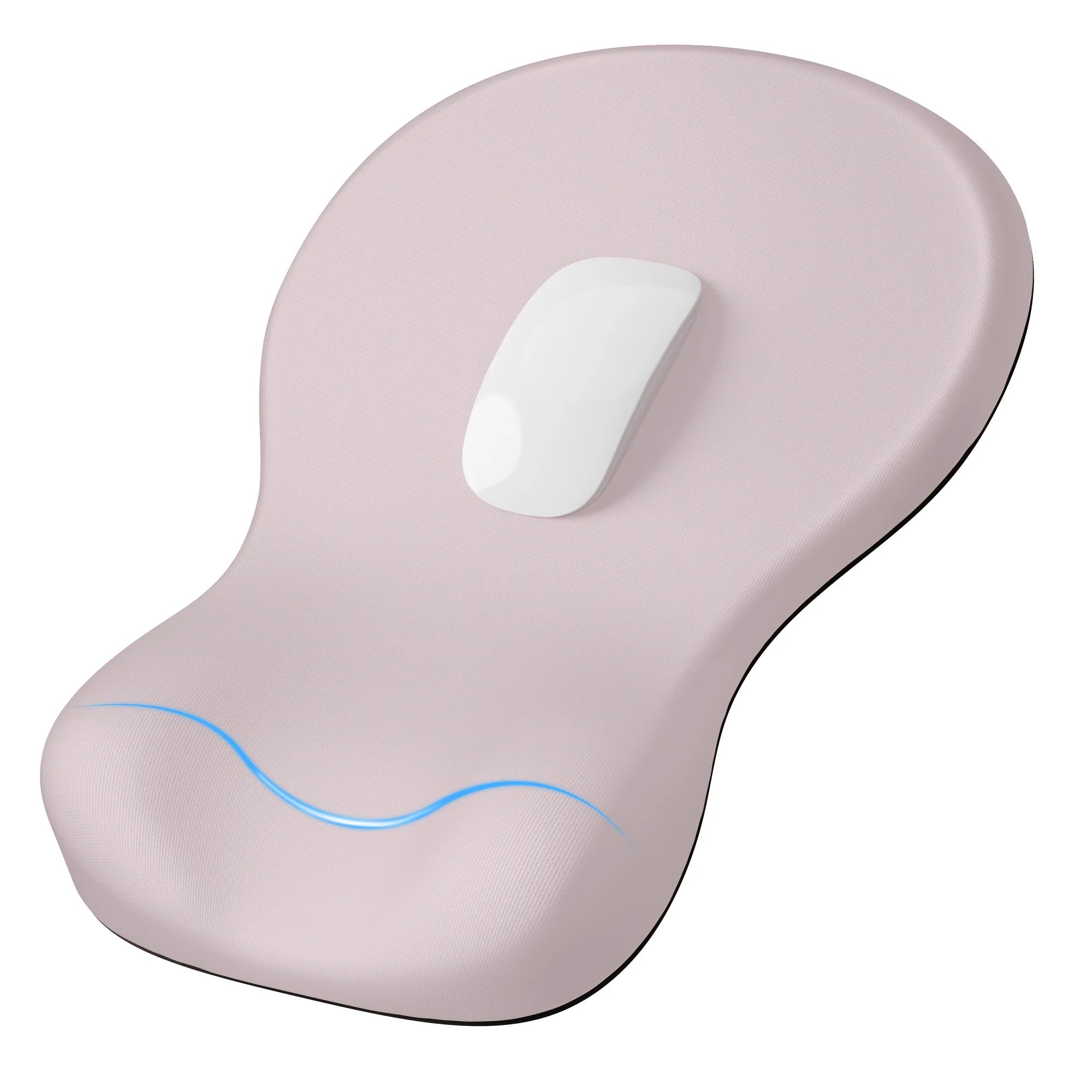 Ergonomic Mouse Pad with Wrist Rest, Black Mousepad with Wrist Support, Non-Slip Hard Base Mouse Pads, Portable for Office/Home