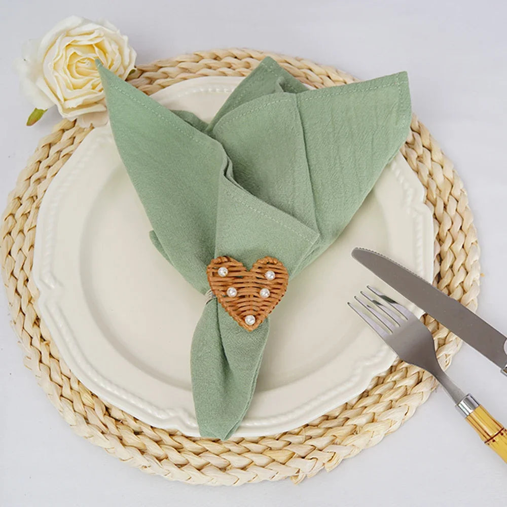 Set of 6 Cotton Dinner Cloth Napkins 30x45cm Soft Washable Perfect for Weddings Parties Christmas Birthdays and Family Gathering
