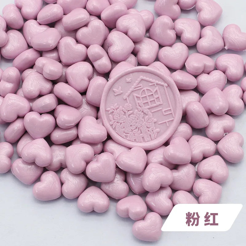100pcs Heart-Shaped Sealing Wax Beads for Wax Seal Stamp, Great For Embellishment Of Card Envelope, Wedding Invitation