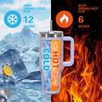 WATERSY Large Capacity 30/40oz Stainless Steel Tumbler with Handle And Straw Double Vacuum Insulated Thermal Coffee Mug