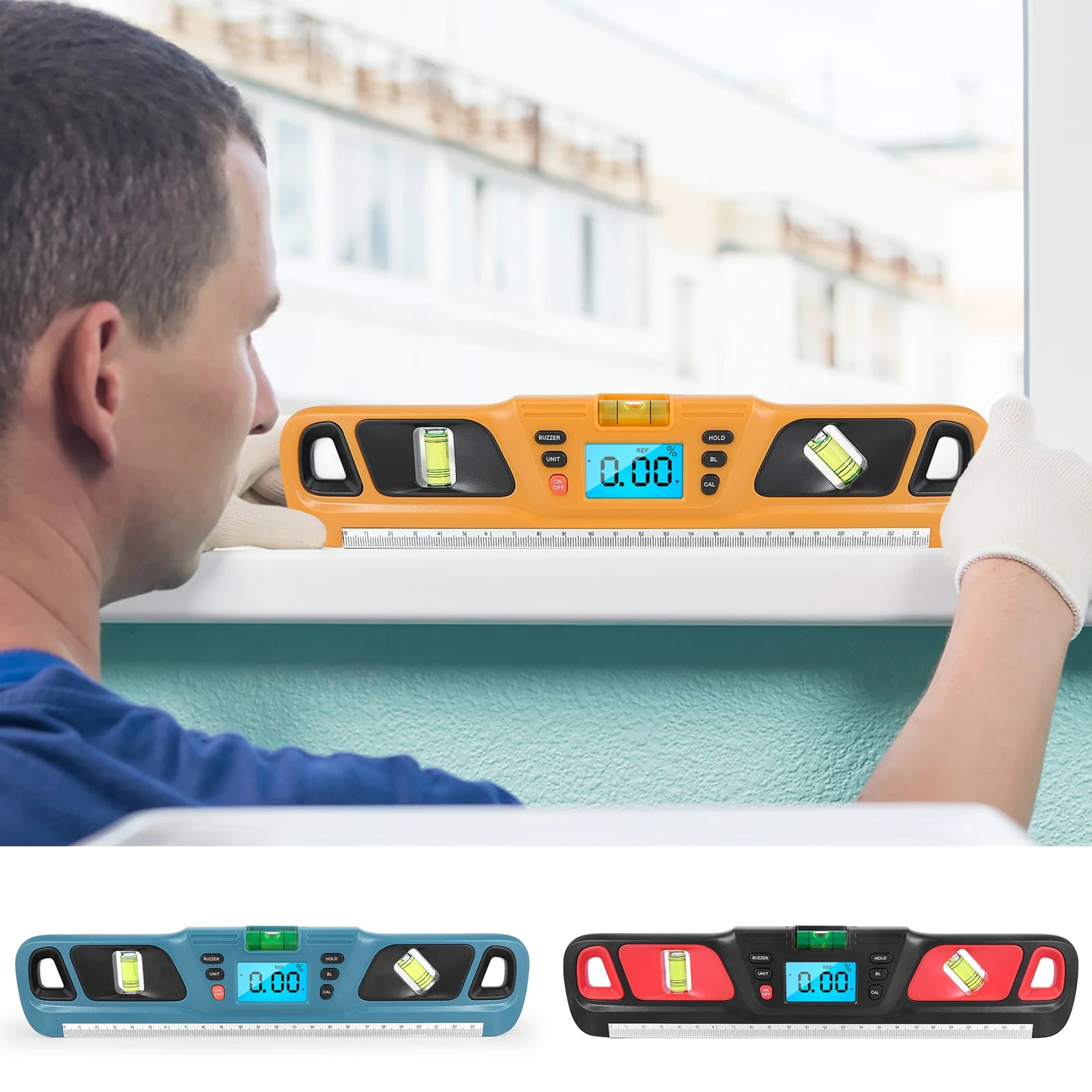 Digital Spirit Level Inclinometer Horizontal Scale Ruler Electronic LED Display Protractor Magnetic Base Measuring Tools