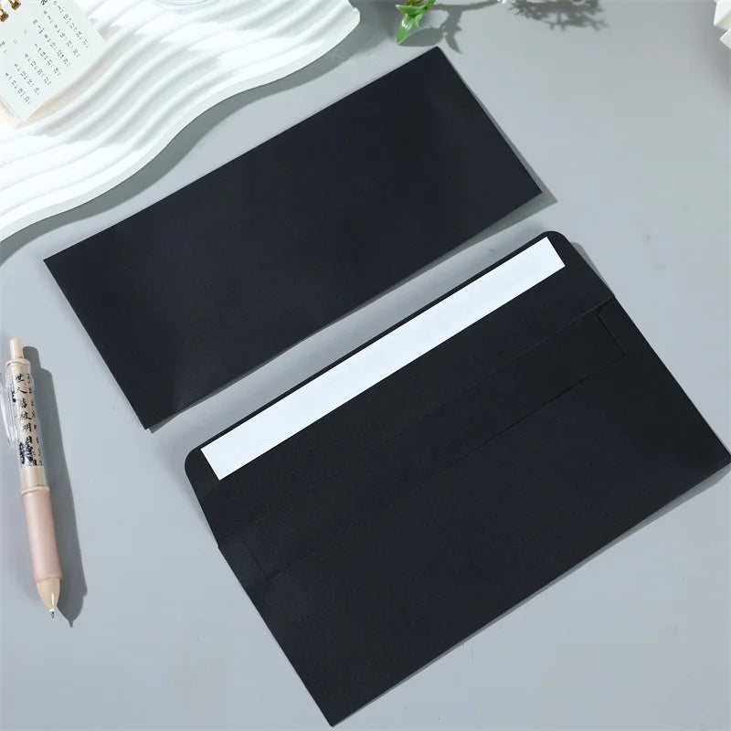 20pcs Black Color Long 24x10.5cm Paper Envelopes for Gift Postcard Letter Packing Envelopes Stationery Wholesale