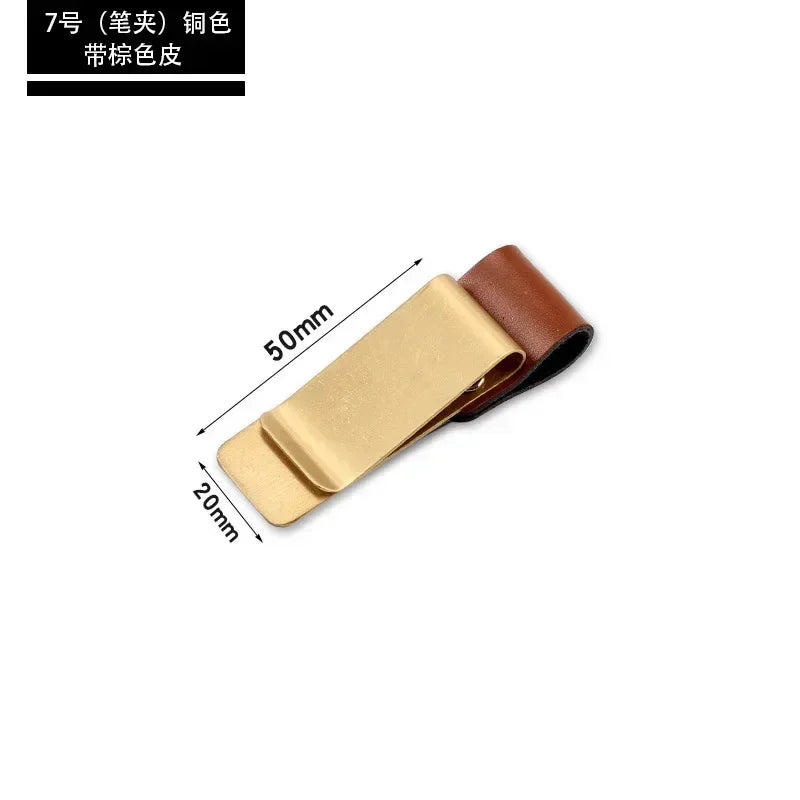 1pc Travelers Notebook Pen Holder Retro Metal Leather Pen Clip Stainless Steel For Midori Travelers Notebook Diary