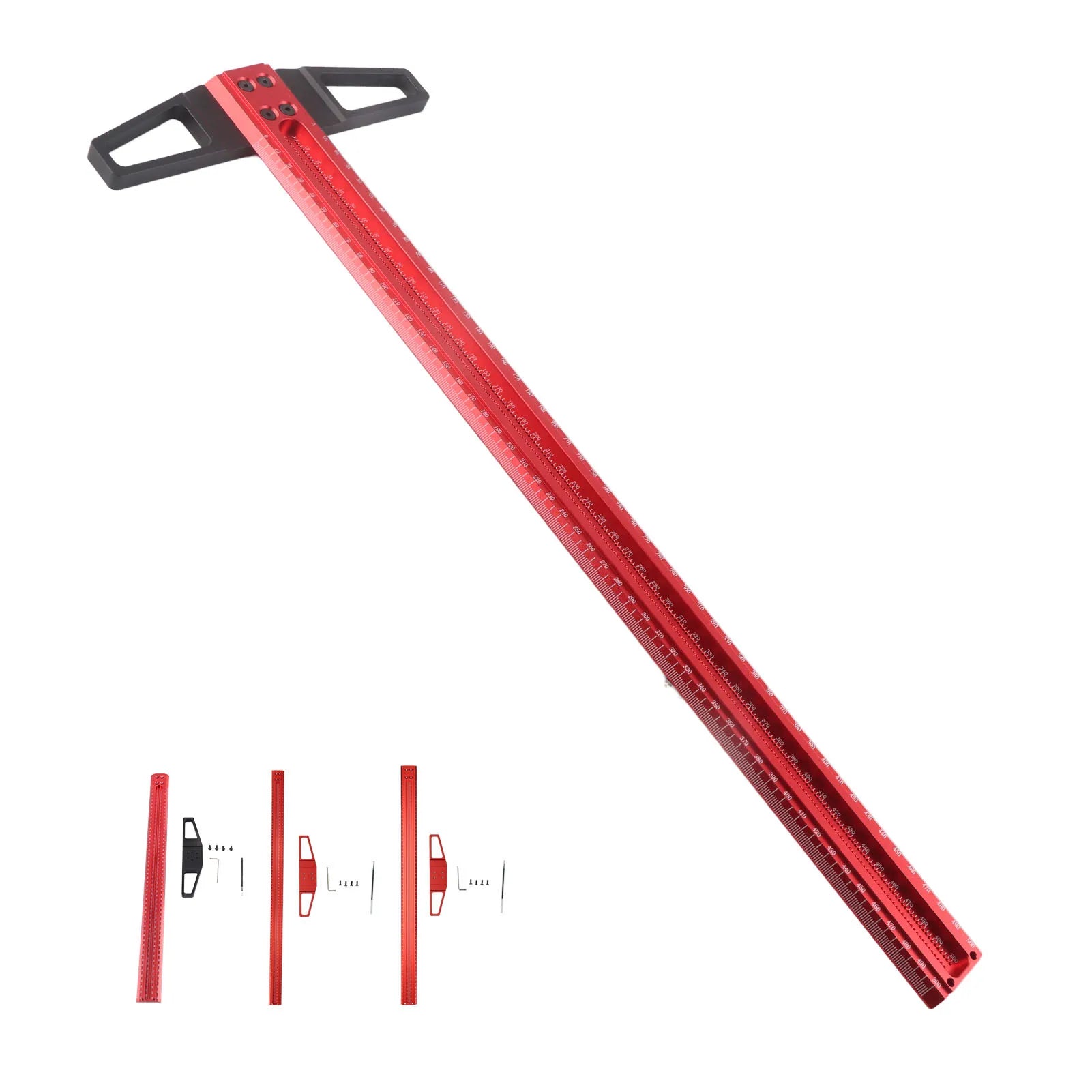 T Type Woodworking Ruler Hole Positioning Scribing Gauge Aluminum Alloy Measuring Tool for Carpenter