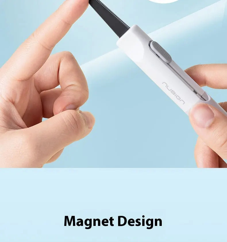 NUSIGN Magnetic Mini Box Cutter Portable Retractable Blade Paper & Letter Opener Durable ABS Material for Office & Home Use