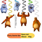 Grizzly and The Lemmings Cartoon Party Supplies Disposable Tableware Paper Plates for Birthday Shower Party Decoration Gifts