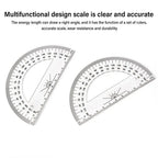 Professional Plastic Set Square Drafting Tools Transparent Angle Protractor Geometry With Handle Scale Ruler School Office