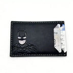 Personalized Leather ID Card Holder Superhero Mask Design Perfect Gift Travel Wallet ID Cover Trendy Youth