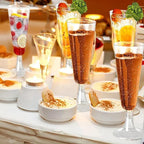 JUSTINLAU 25/50/100pcs Disposable Cups Clear Plastic Champagne Flutes Bar Cups Toasting Glasses for Weddings Party Cocktail Cups