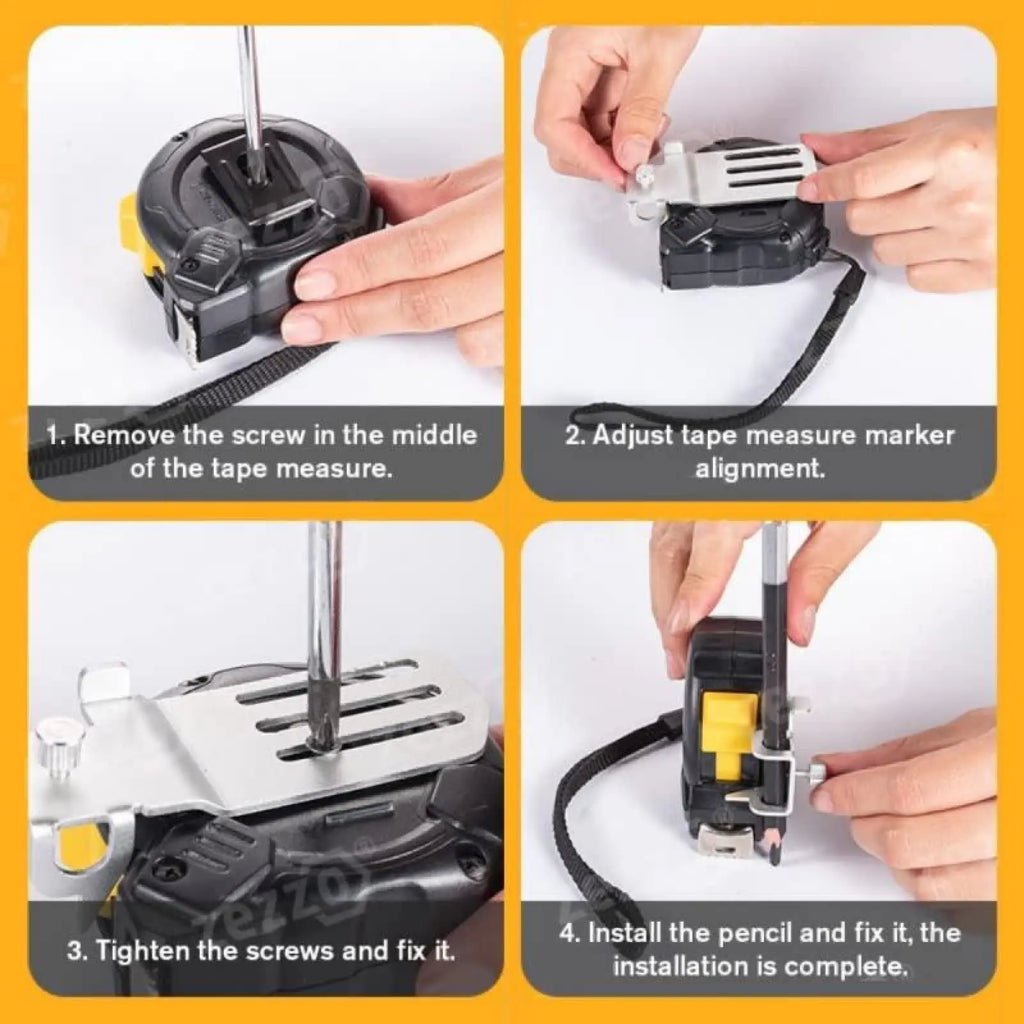 Tape Measure Pencil Holder Digital Tape Measure Scribing Tool Pencil Clamp Wall Holder Fixed Mark Draw Circle Locator Tool
