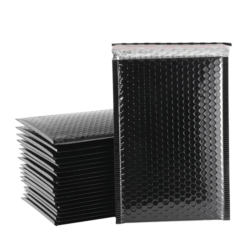 50PCS Aluminized Film Bubble Mailer Gold Mailing Envelope Waterproof Courier Bag Padded Bubble Envelopes Pack Bag for Shipping