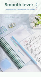 10pcs Transparent File Document Thicken Draw Rod A4 Folder Test Paper Storage Bag Clip Office Folder Organizer Office Supplies