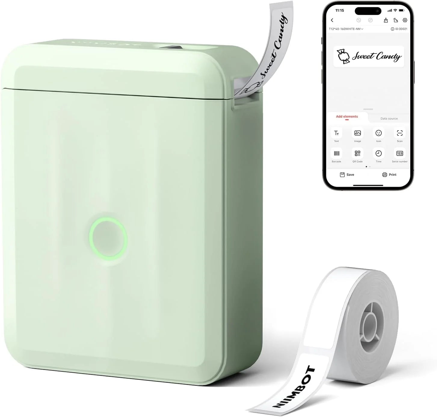 Niimbot D110 Label Printer Bluetooth Mini Adhesive Portable Smart Label Maker UV Without Ink For Office School Labeling Machine
