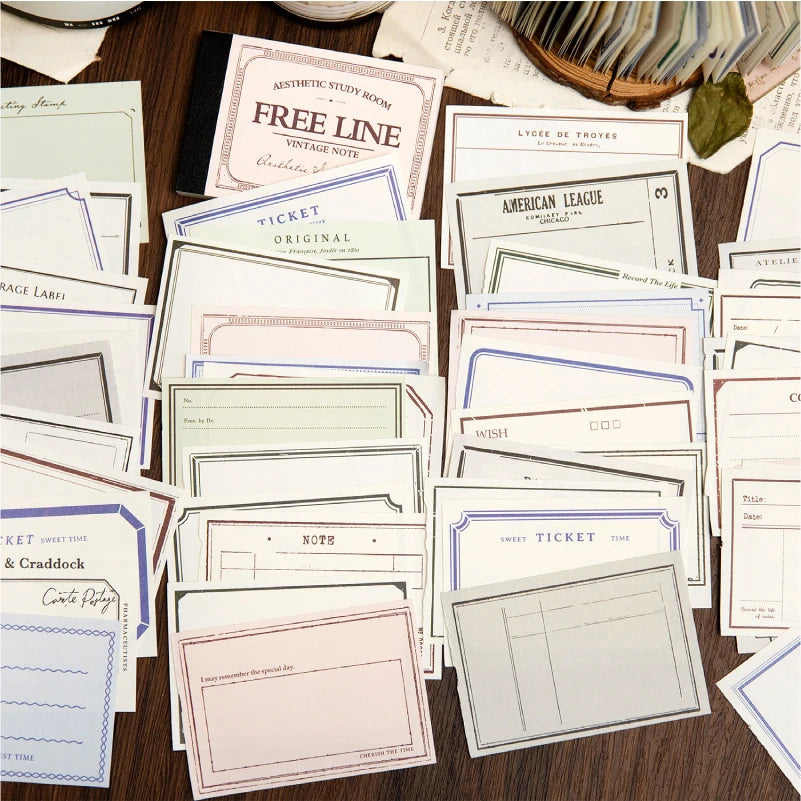 Yoofun 96 sheets Vintage Style Memo Pad Material Paper for Journal Planner Scrapbooking Materials Stationery Notes Paper