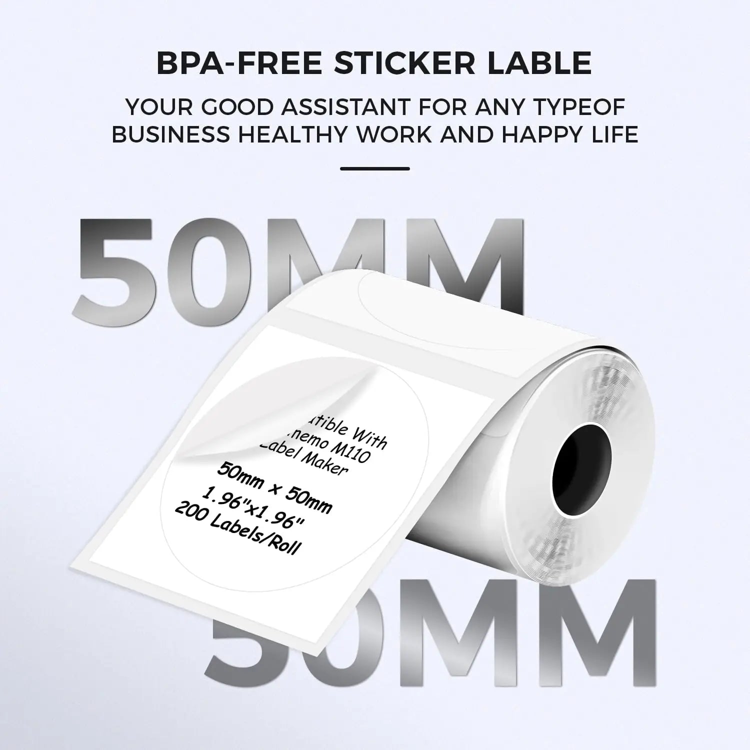50x50mm Waterproof Thermal Stickers Compatible M110 Printer, Fade-Resistant Address Labels for Shipping & Retail Shelf Tags