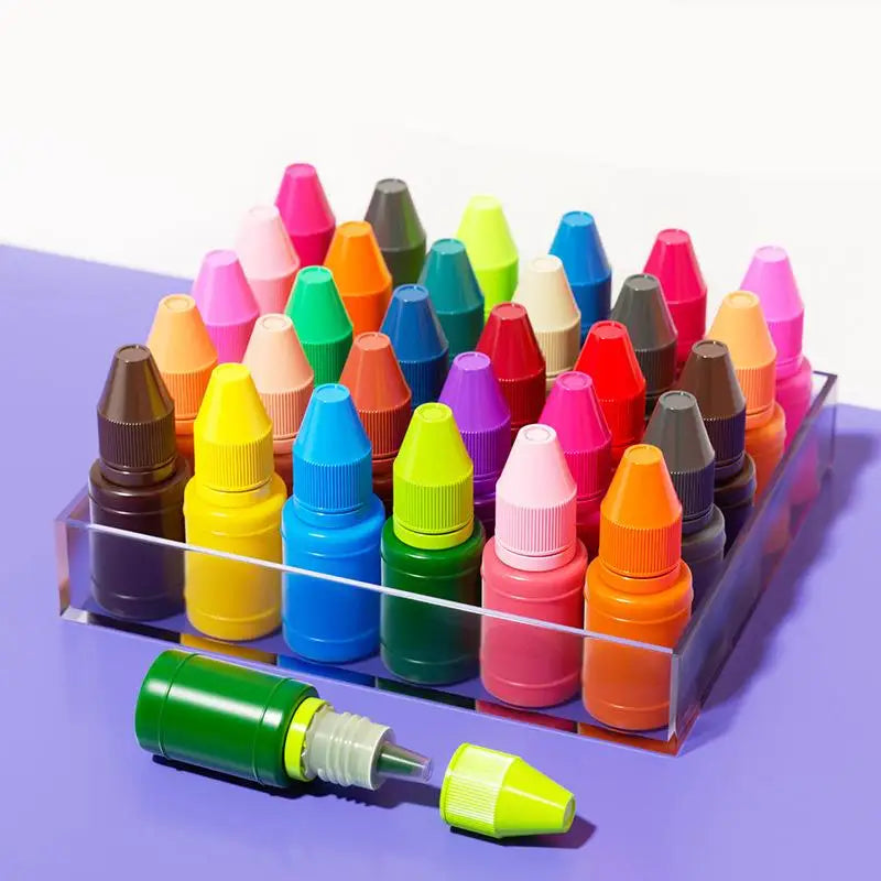10ml Self-Inking Colorful Ink for Photosensitive Stamp Refilling Ink Red Green Blue Black Orange Rose red Chocolate Coffee White