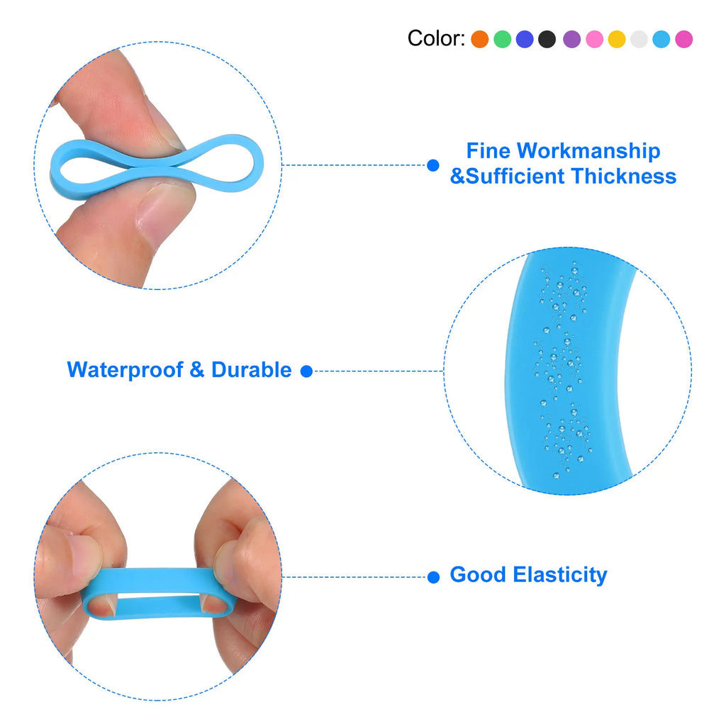 5/10/20Pcs Silicone Rubber Bands Rubber Bands Rings Cable Ties Strong Elastic Bands Non-Slip for Cord Wrapping Bag Wraps