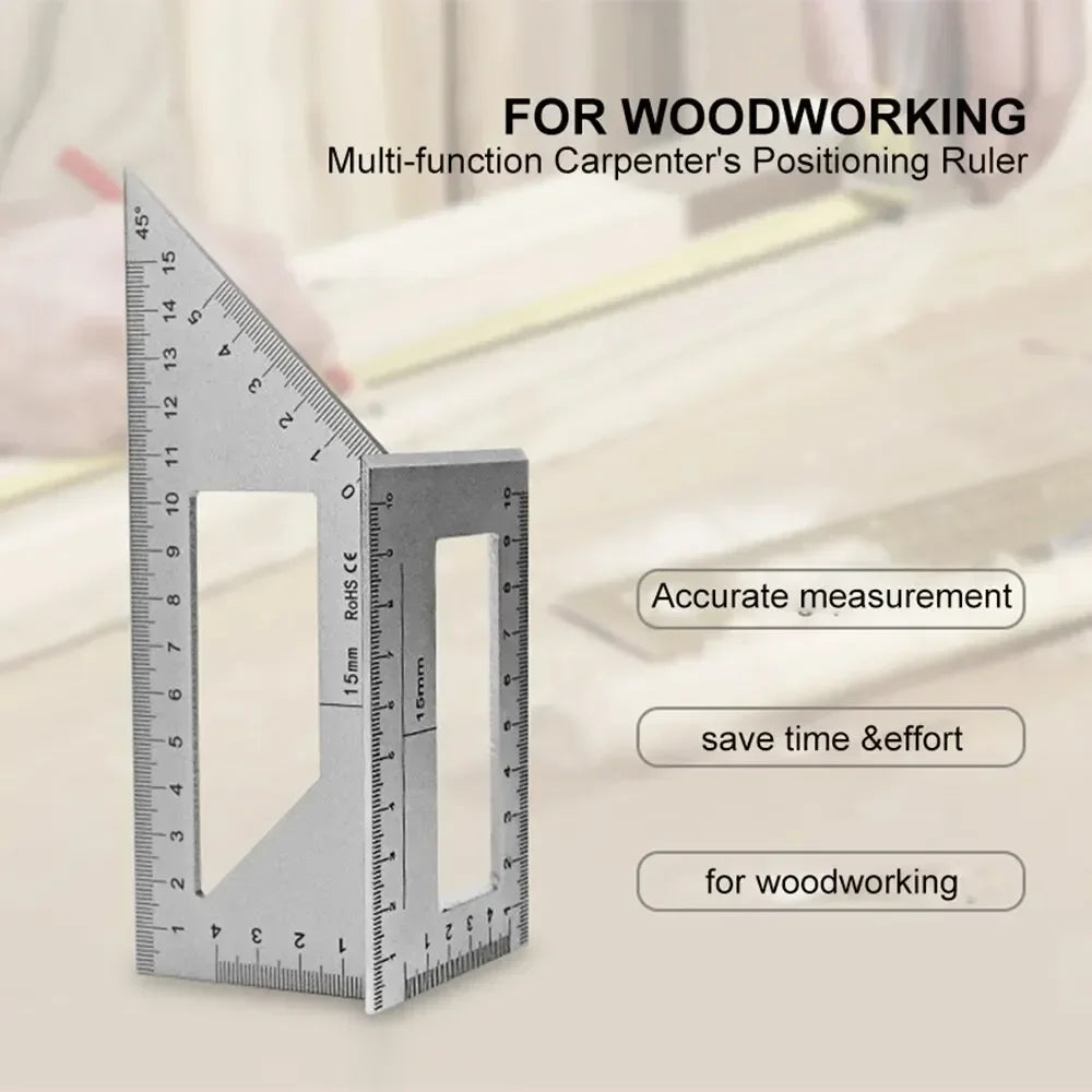 Multifunction T-Type Woodworking Gauge Ruler 45 90 Degree Measurement Tool Carpentry Scribe Mark Line Measuring