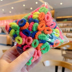 100pcs Girls Elastic Cute Rubber Hair Bands Children Lovely Hair Ties Kids Ponytail Holders Hair Accessories choice for Gifts