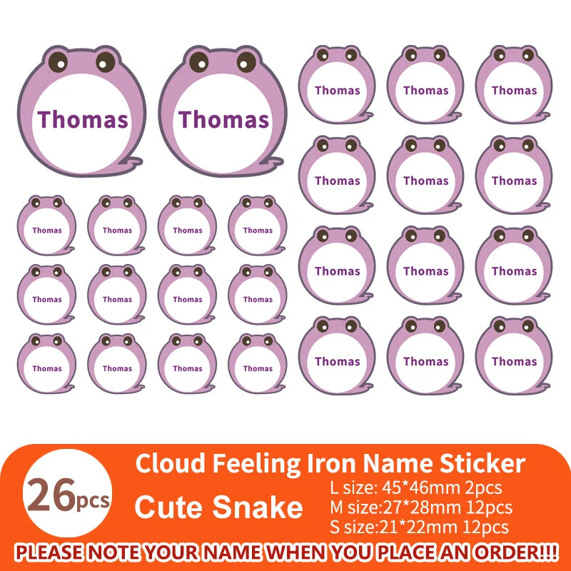 Multi Style Personalized Embroidery Name Sticker Clothes Label Decals Washable Iron On Tags Children Uniform Stickers Custom