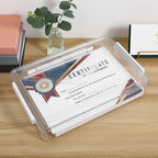 Magazine Portable A4 Paper Storage Bin Transparent File Boxes Document Container Plastic with Lids Holder Case Handle
