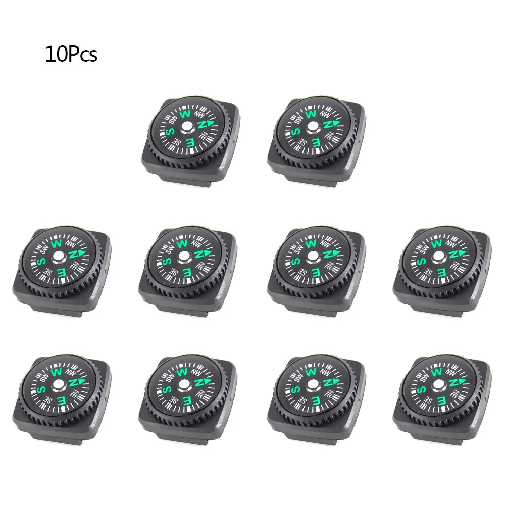 5/10/16Pcs Mini Pocket Oil Filled Compass Portable Wristband Compass  Detachable Outdoor Camping Hiking Travel Navigation Tool